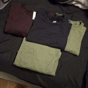 Gildan Men's Short Sleeve T-Shirt Set - Black, Green, and Brown